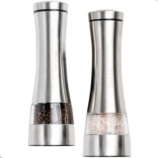 Kit 2 Moedores Manual Gourmet em Aço Inox p/ Sal E Pimenta