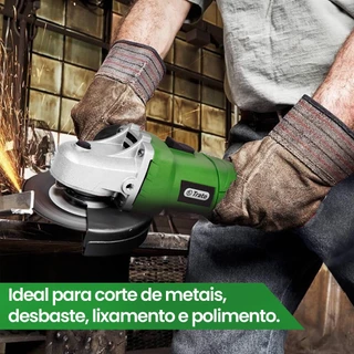 Esmerilhadeira Angular Kit Profissional Elétrica + Disco de Corte e Chave 10.000rpm 720W Trato