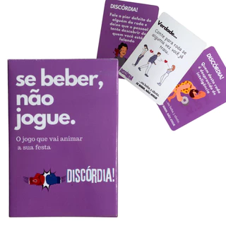 Expansão - Se Beber, Não Jogue. DISCÓRDIA Versão com mais 50 cartas de muita treta para deixar sua festa mais divertida - Jogo divertido para noite de bebidas com amigos, 60 cartas de pura treta