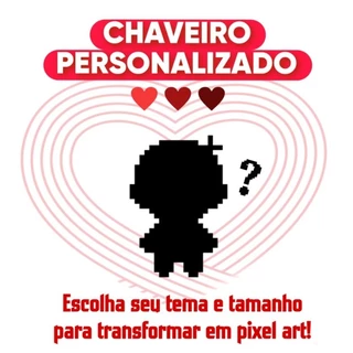 Chaveiro Personalizado No Estilo Pixel Art - Hama Beads/Perler Beads