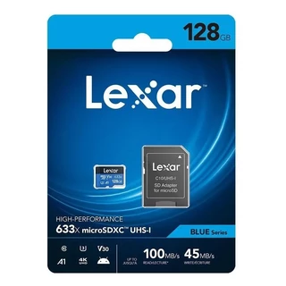 Cartão de memória Lexar LSDMI128BB-633A High-Performance 633x com adaptador SD 128GB