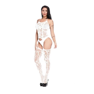 SU-4 macacão floral sem costas bordado para mulheres, lingerie sexy, bodysuit magro, puro, ver através, babydoll, uma peça