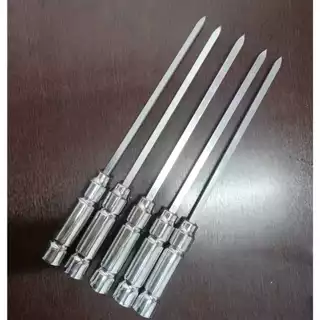 KIT 5 espetinhos de alumínio 50 cm (Coraçãozinho)