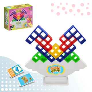 Jogo Equilibre Blocos Tetris Torre Encaixe Jogadores Brinquedo Tower Equilíbrio Caiu Perdeu