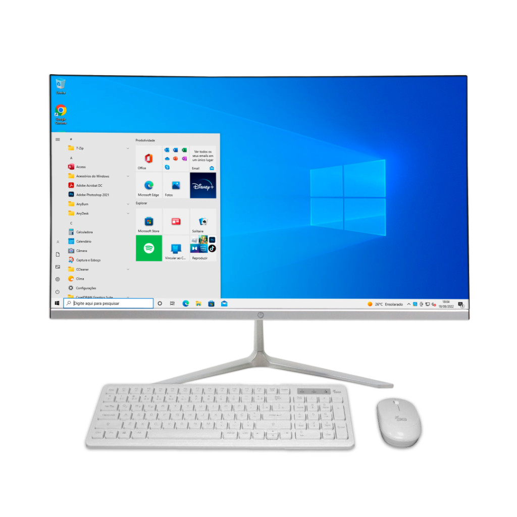 Computador All In One I3/8gb Ram/240gb Ssd/tela 24 Hd/wifi