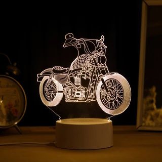 Luminária LED 3D abajur de Mesa / Luz Noturna Presente Criativo / Decoração - moto, motociclista, motoqueiro