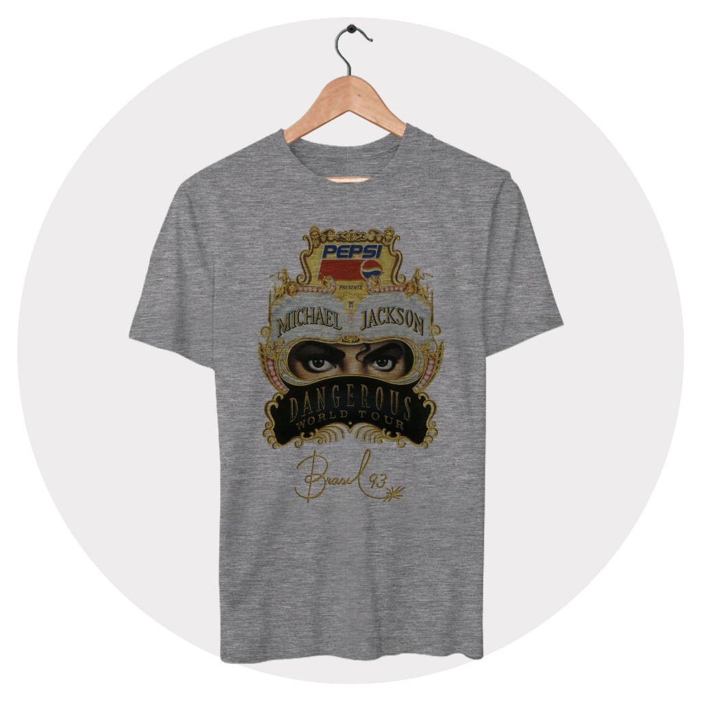 Camiseta Michael Jackson Dangerous Tour Brasil | Shopee Brasil