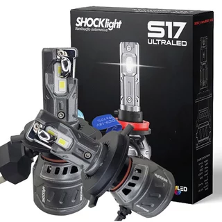 Par Lâmpada Shocklight Ultra Led S17 Nano H4 Alto e Baixo 5000lm 6000k 12v