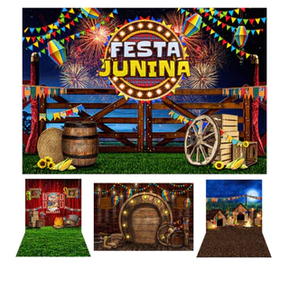 Fundo Fotográfico Tecido Sublimado 3D Junino e Festa Junina