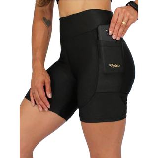 Shorts Para Corrida Feminino De Compressão Cintura Alta Costura Dupla E Rebatida Com Bolsos Laterais