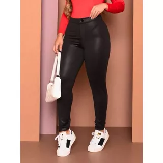 Calça Legging Cirre Skinny Disco Feminina Cintura Alta Com Bolsos