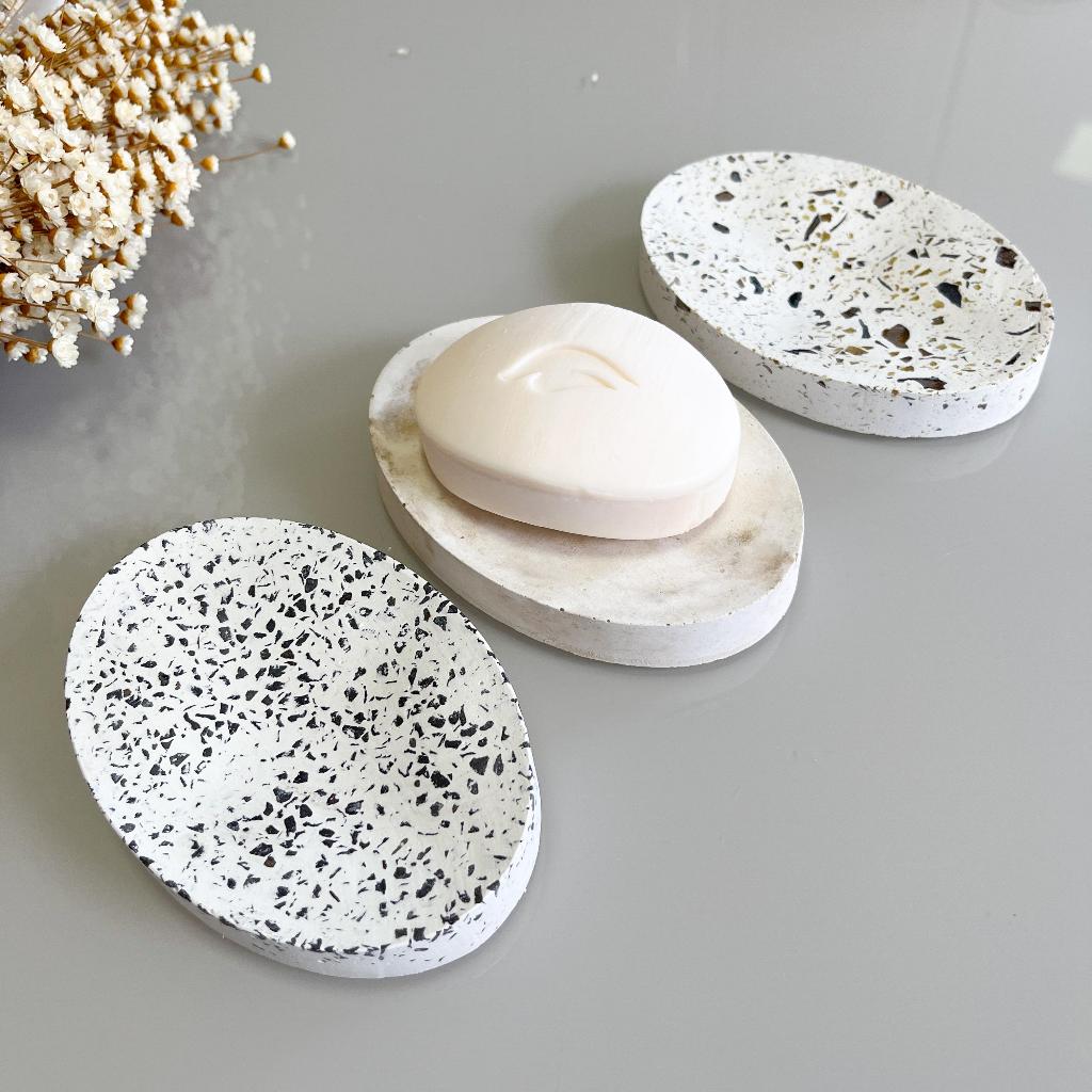 Saboneteira Banheiro em Cimento Oval base