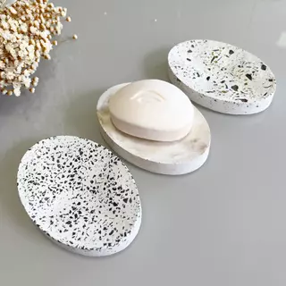 Saboneteira Banheiro em Cimento Oval base