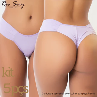 Kit 5 calcinha fio duplo com lateral dupla. Tanga microfibra poliamida, conforto e elegância ideal para uso ou revenda. Calcinhas lingerie feminina