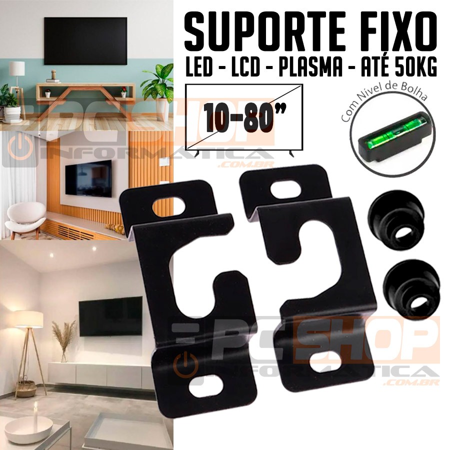 Suporte Fixo de Parede Para TV Universal LED/LCD/Plasma 32 40 43 50 55 Polegadas 10-80" Com Nível Bolha