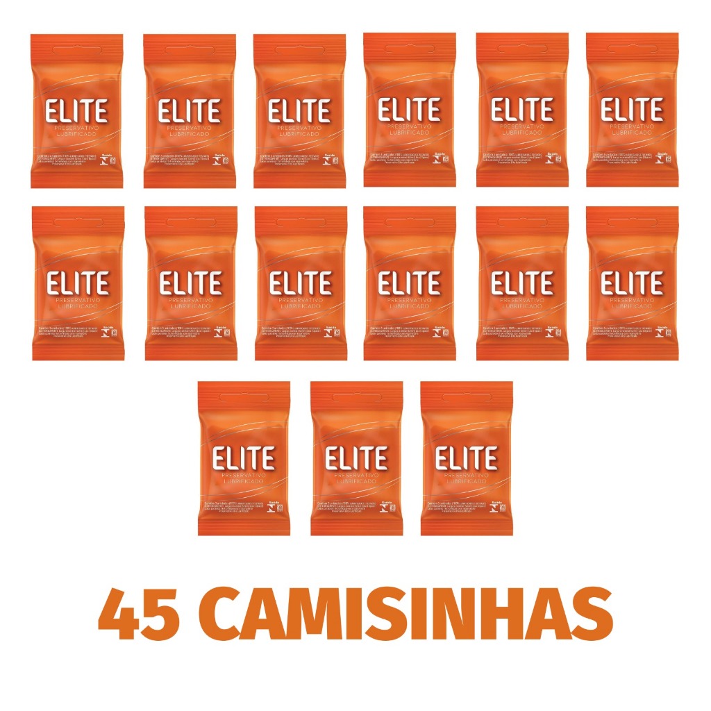 Kit 45, 30, 18, 15 ou 12 Camisinha Blowtex Elite - 15, 10, 6, 5 ou 4 Pacotes com 3 Preservativos cada