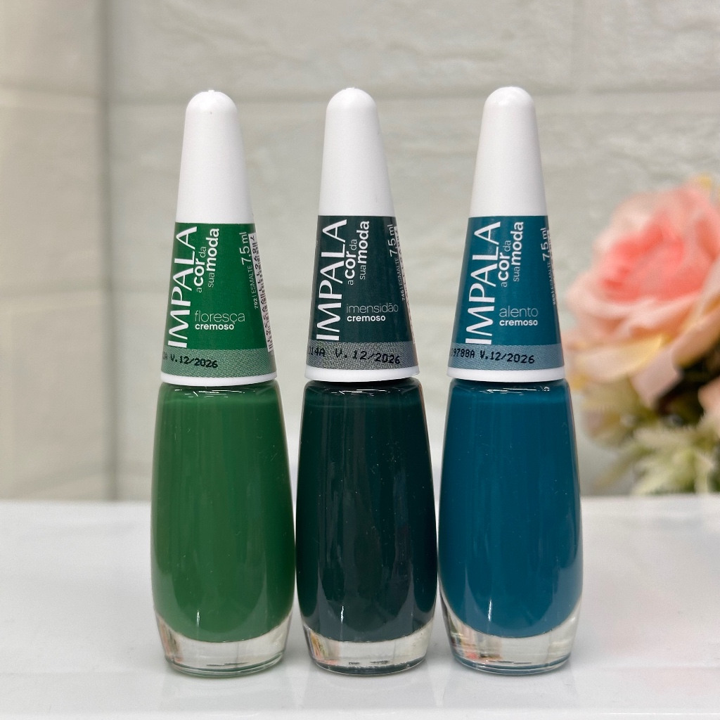 Kit 3 Esmalte Impala Tons de Verde Florença, Imensidão e Alento ...