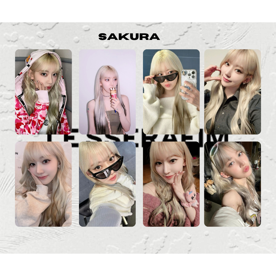 KPOP - Photocards fanmade LE SSERAFIM - Sakura - Chaewon - Yunjin - Kazuha - Eunchae