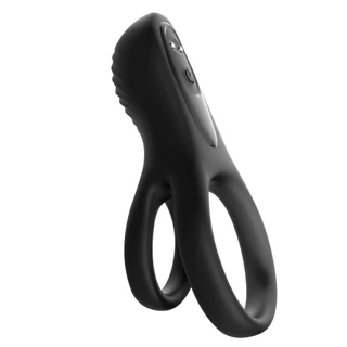 Anel Peniano Duplo Masculino com Vibrador Estimulador de Clitóris Recarregável Silicone Flexível C25