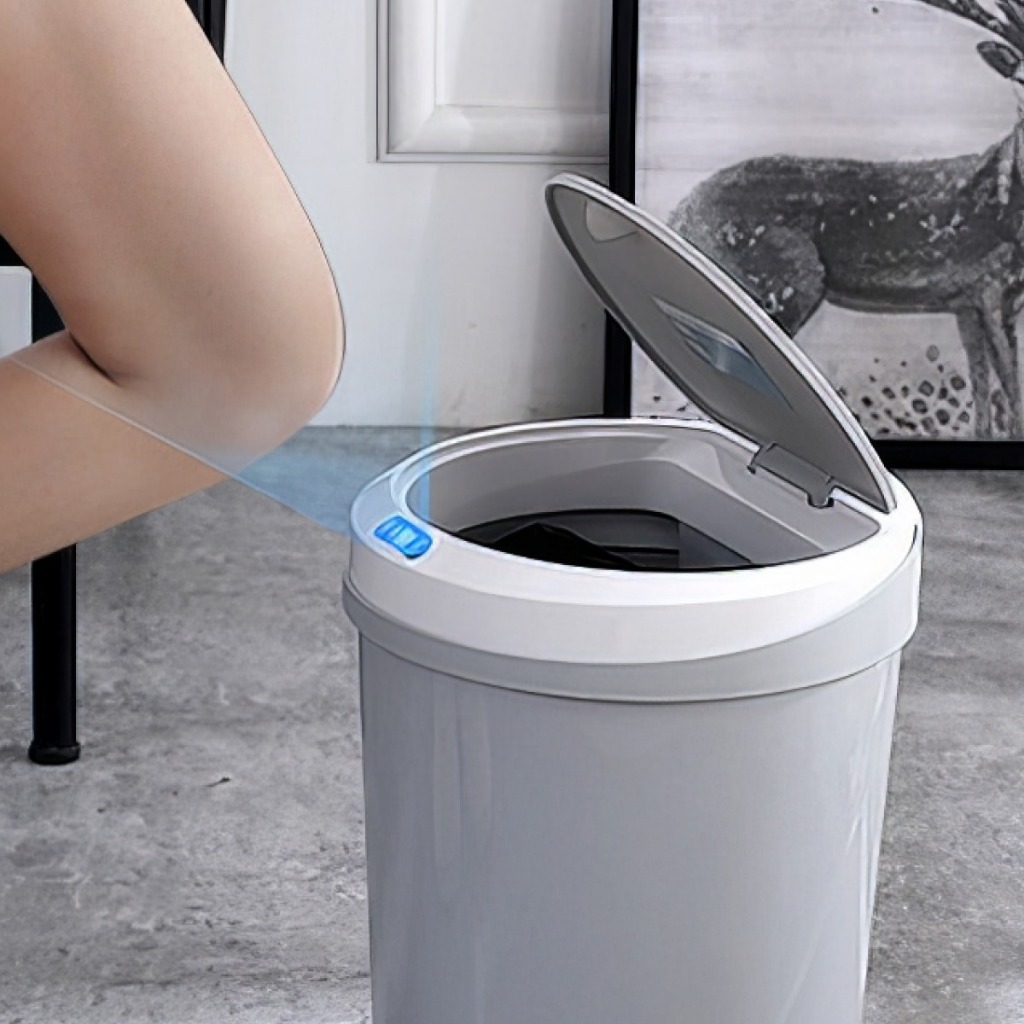 Lixeira Automatizada Com Sensor De Aproximação Smart 12 Litros Com Carregamento Usb Abertura Silenciosa
