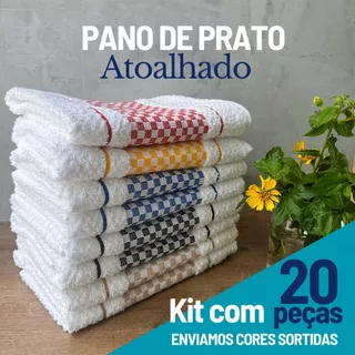 Kit c/20 panos de Louça Premium Luxo 40x70cm 100% Algodão