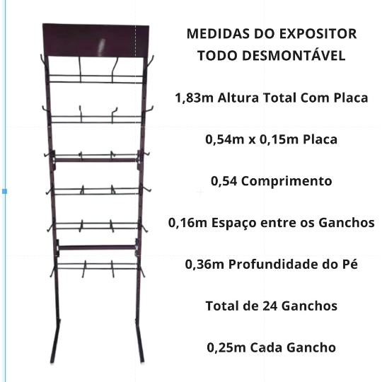 Display Expositor Encartelados Para Chinelos Rasteiras Brinquedos - PRETO