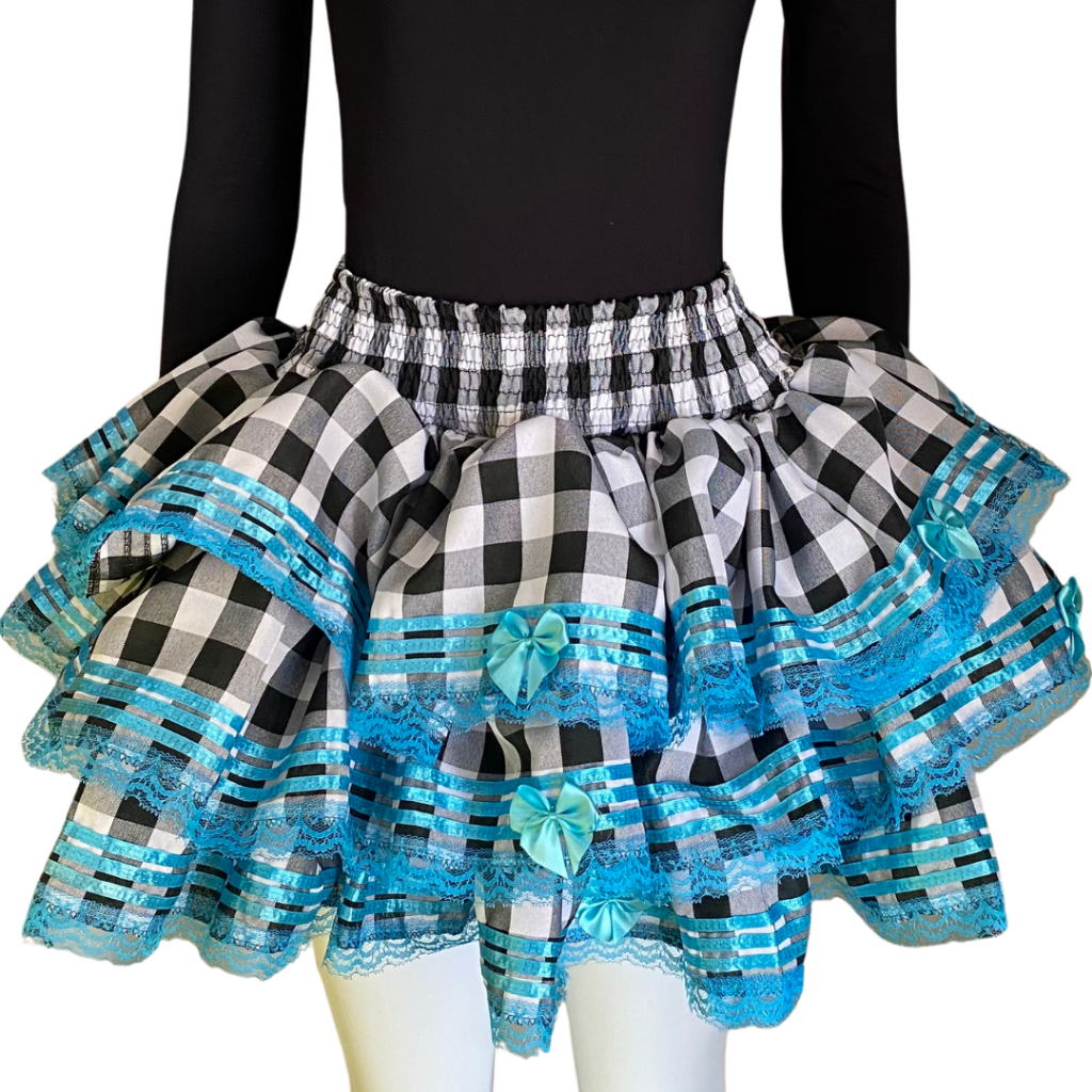 SAIA CAIPIRA FESTA JUNINA TRAJE JUNINO AZUL | Shopee Brasil