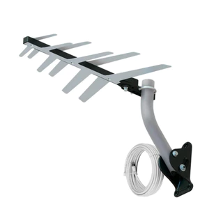 Kit 5 Antenas Digitais de TV Externa Aquário DTV-1500 com suporte e Cabo 10 Metros