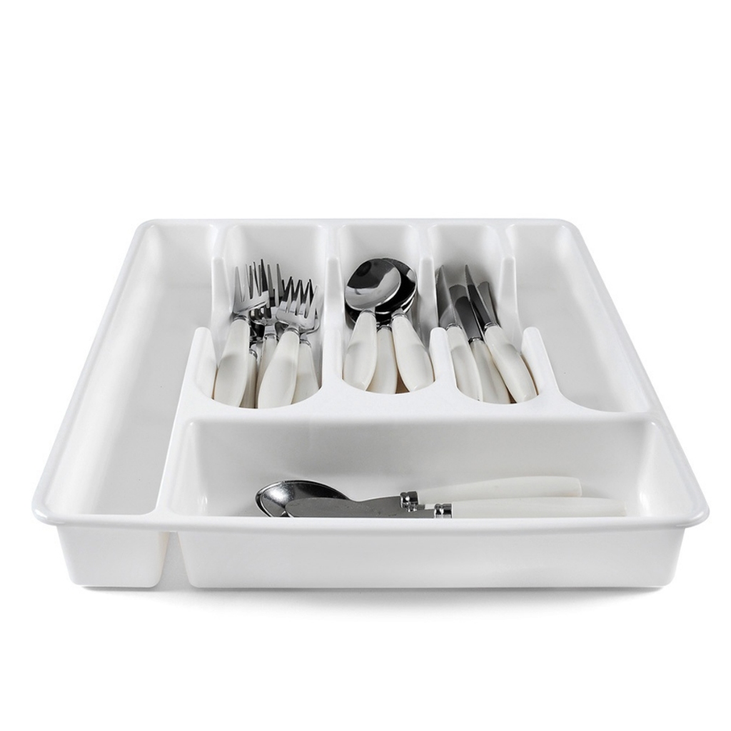Organizador/ Suporte/ Separador/ Porta Talheres Gaveta Cozinha 5 Divisórias