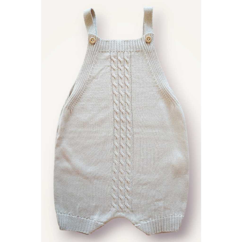 Jardineira macaquinho para bebê de tricô (Cor Areia) | Shopee Brasil