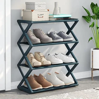 Sapateira 4 Andares Prateleira Sanfonada Organizadora Plástico Multiuso Sapatos Livros Brinquedos