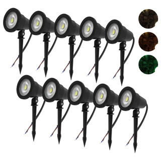 Luminária Espeto Jardim 7w Prova Dágua Verde / Quente / Frio