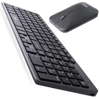 Kit Teclado E Mouse Sem Fio Desing Ambidestro 2.4 Ghz Sensor Òptico USB