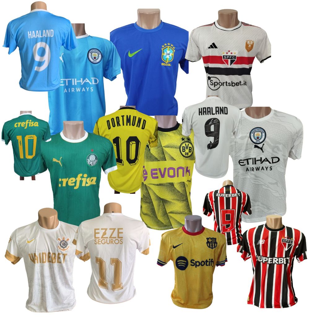 KIT 10 CAMISA DE FUTEBOL TIMES VARIADOS VOCÊ ESCOLHE