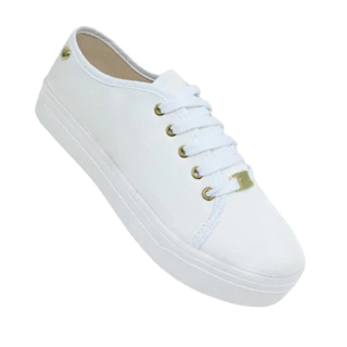 Tênis Casual Feminino Branco Ping Coração Slip On Confortável Leve Casual