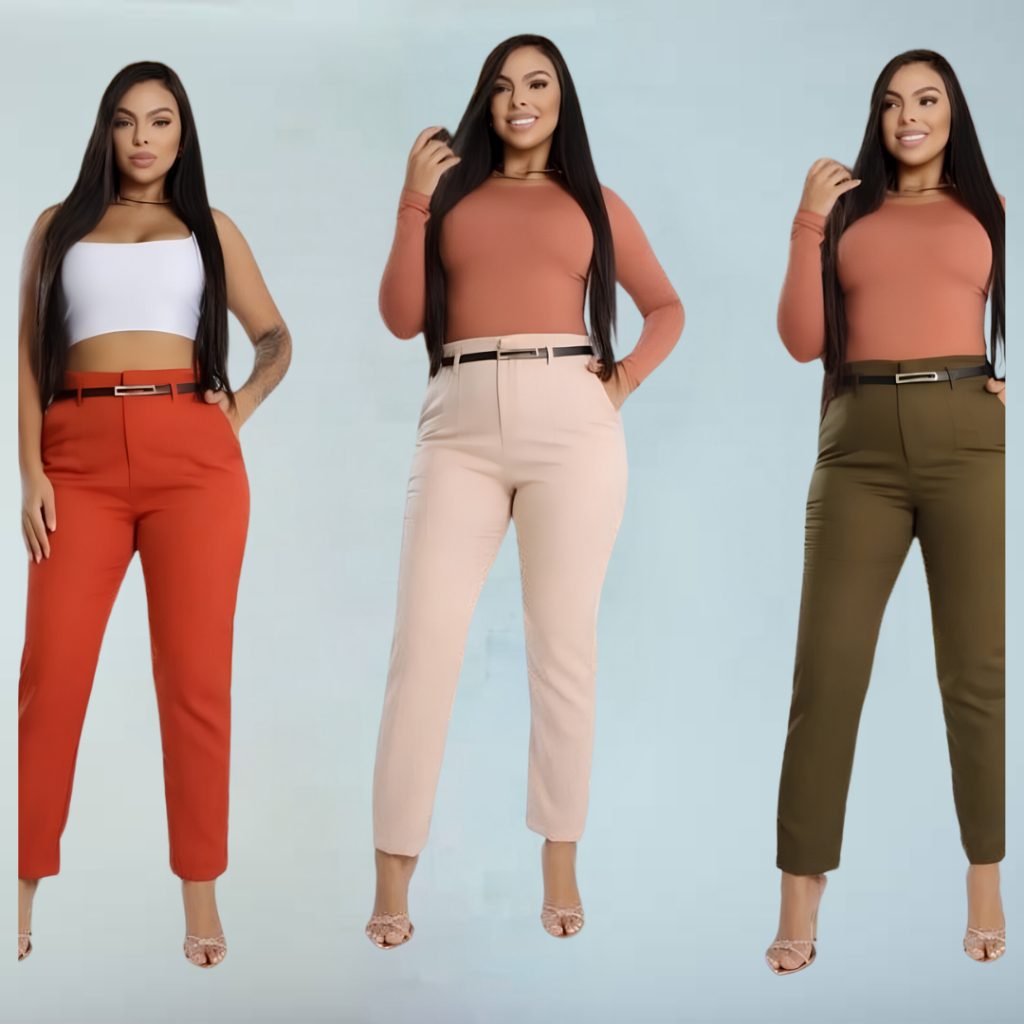 Calça Zara Alfaiataria Feminina Com Cinto