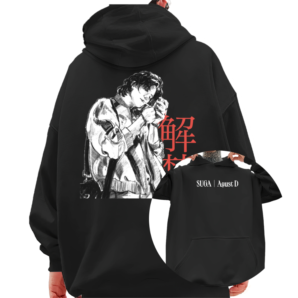 Moletom Basico Blusa de Frio Canguru Algodao cantor coreano Yoongi