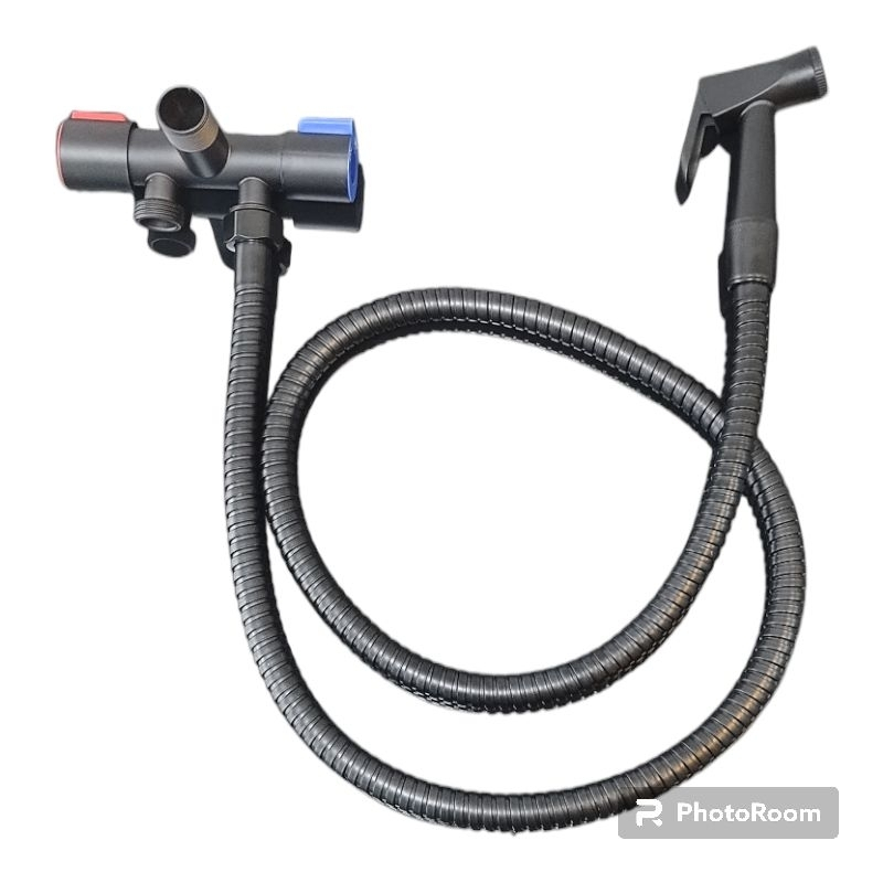 Ducha Higiênica Registro Duplo Aço Inox Super Luxo Com Duas Saídas Independente