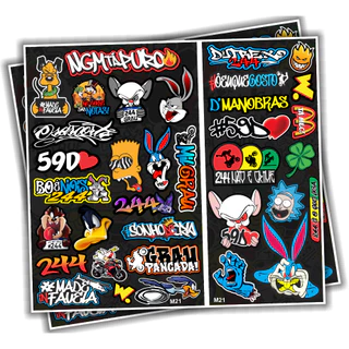 Cartela de adesivo Bike Carro Moto Capacete impreshow - 35 adesivos - Cod. M21 em Oferta na Shopee