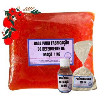 Kit para fabricação de detergente de maçã (base+essência+potencializador)