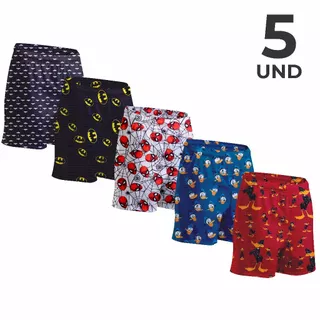 KIT 5 SAMBA CANÇÃO INFANTIL PIJAMA ESTAMPADO MASCULINO MICROFIBRA SHORT DE DORMIR