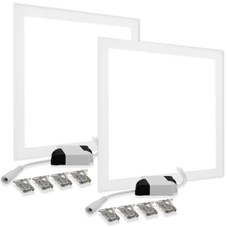 Kit 2 Plafon Painel Led Embutir 60x60 50w Quadrado Frio