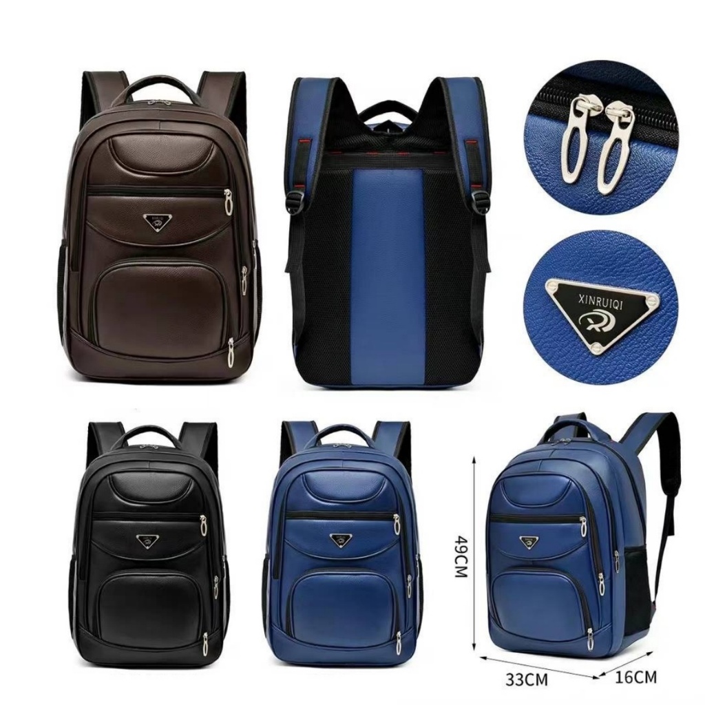 Mochila De Couro Notebook Impermeável Executiva Reforçada Para Viagem Trabalha