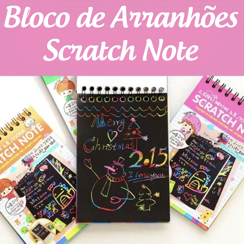 Bloco de Arranhões Scratch Note com 10 folhas | Shopee Brasil