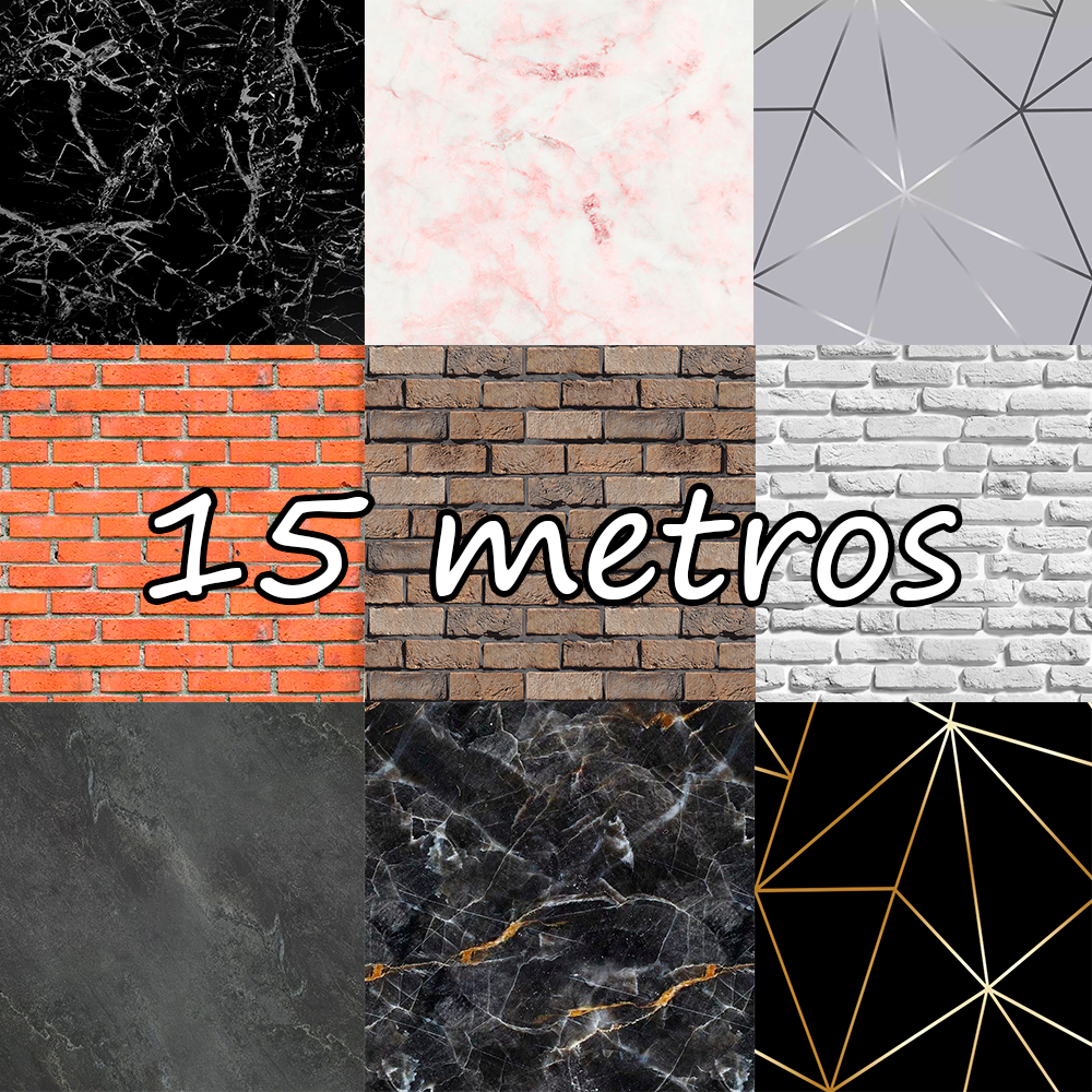Papel De Parede Auto-Adesivo 3d Lavável Decoração - 15 METROS x 45CM