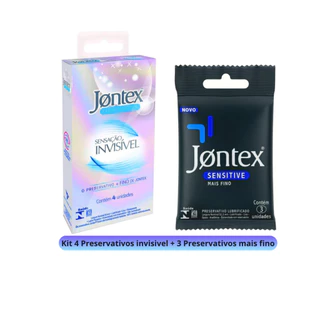 Kit 4 Preservativos invisivel Mais fino + 3 Unidades preservativos Mais fino Jontex