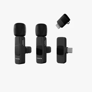 Microfone Profissional de Lapela Sem Fio Duplo USB TYPE-C para Android