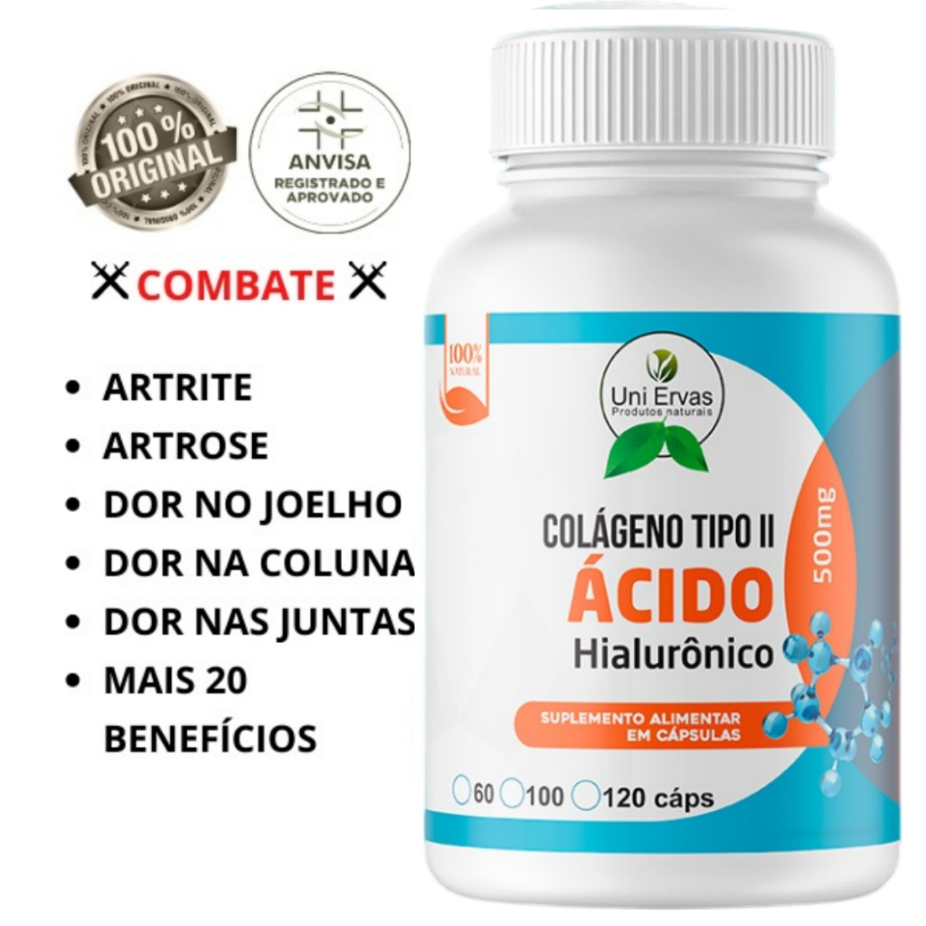 Colágeno Tipo II 60 Capsulas Excelente Para Dores Nas Articulações ...