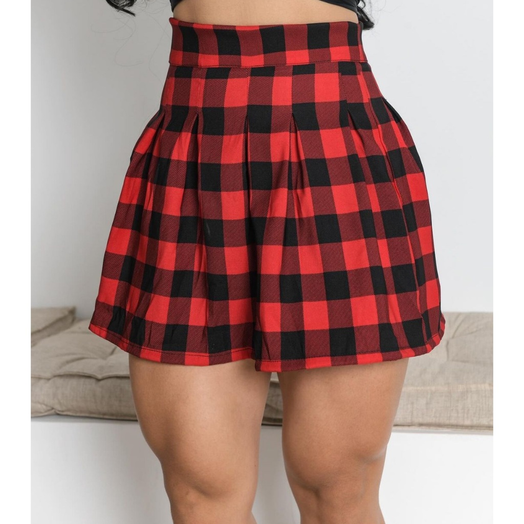 Saia Pregas Alfaiataria Colegial Shopee Brasil