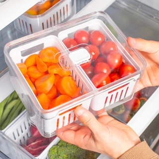 Organizador de Geladeira 2,2 L com 2 Cestos Organiza e Decora